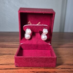 Elegant Pearl and Silver Drop Earrings